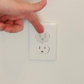img 1 attached to Child Proof Outlet Plug Covers (32 Pack) - Clear Electrical Protector Safety Caps by Jool Baby