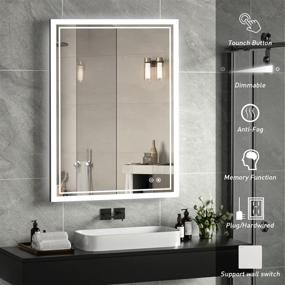 img 2 attached to 💡 FTOTI 36x28 Inch LED Bathroom Vanity Mirror: Anti-Fog, Lighted, Dimmable, Waterproof, CRI 90+