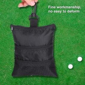 img 1 attached to 🏌️ Dioche Golf Tee Pouch: Портативная черная сумка с несколькими карманами для аксессуаров для гольфа с молнией и клипом