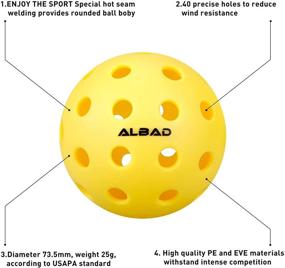 img 2 attached to 🥒 ALBAD 40 Pack Pickleball Balls: USAPA Approved for Outdoor Use, Stable Flight Trajectory, High Elasticity 40 Holes