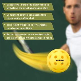 img 1 attached to 🥒 ALBAD 40 Pack Pickleball Balls: USAPA Approved for Outdoor Use, Stable Flight Trajectory, High Elasticity 40 Holes