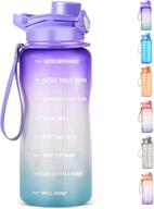 bpa free hydmotor large 64oz/half gallon water bottle with straw - leak-proof, reusable half gallon water jug featuring motivational time marker - ideal for fitness, gym, and outdoor activities to ensure adequate daily hydration logo