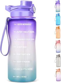 img 4 attached to BPA Free HydMotor Large 64oz/Half Gallon Water Bottle with Straw - Leak-proof, Reusable Half Gallon Water Jug featuring Motivational Time Marker - Ideal for Fitness, Gym, and Outdoor Activities to Ensure Adequate Daily Hydration