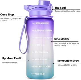 img 3 attached to BPA Free HydMotor Large 64oz/Half Gallon Water Bottle with Straw - Leak-proof, Reusable Half Gallon Water Jug featuring Motivational Time Marker - Ideal for Fitness, Gym, and Outdoor Activities to Ensure Adequate Daily Hydration