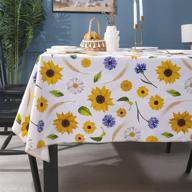 waterproof oil proof rectangle tablecloth sunflower logo