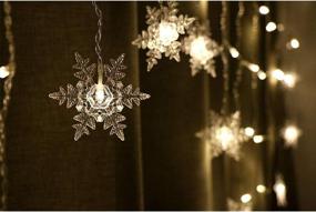 img 3 attached to 🎄 Lainin 12ft/3.5M 96LED Snowflake Curtain Light Plug in String Light LED Fairy Night Light, Ideal for Christmas Wedding Party Decoration Chandelier Luminarias - Warm White