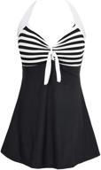 👙 danify women's vintage sailor pin up swimdress: stylish plus size swimsuit with retro one piece skirtini cover up logo