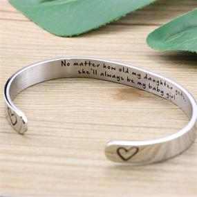 img 3 attached to Message Engraved Daughter Mother Bracelets: Perfect Christmas Gifts for Her