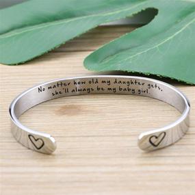 img 1 attached to Message Engraved Daughter Mother Bracelets: Perfect Christmas Gifts for Her