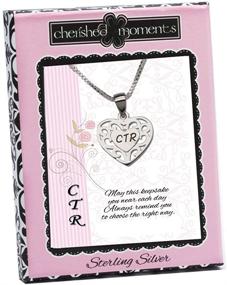 img 1 attached to 💖 Splendid Sterling Silver CTR Heart Necklace for Unforgettable Girls' Baptism