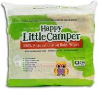 🧼 natural cotton baby wipes with aloe vera and vitamin e, unscented, 216 count by happy little camper logo