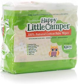 img 3 attached to 🧼 Natural Cotton Baby Wipes with Aloe Vera and Vitamin E, Unscented, 216 Count by Happy Little Camper