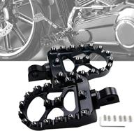 🏍️ cnc motorcycle wide foot pegs aluminum - 360° rotating, adjustable - compatible with harley davidson dyna, fatboy, iron 883 & sportster 883 logo