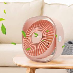 img 4 attached to 💗 Compact and Silent Mini USB Desk Fan - 3 Speed Personal Small Desktop Table Fan for Home, Office, Car, and Travel (Pink)