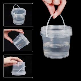 img 1 attached to 🔮 PH PandaHall 20 Pcs Clear Plastic 8 Oz Slime Containers with Lids and Handles - 250ml Storage Containers for Slime Foam Ball DIY Craft Making