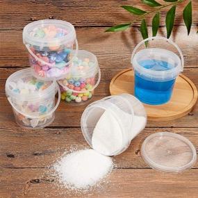 img 3 attached to 🔮 PH PandaHall 20 Pcs Clear Plastic 8 Oz Slime Containers with Lids and Handles - 250ml Storage Containers for Slime Foam Ball DIY Craft Making