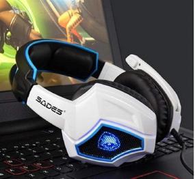 img 1 attached to 🎧 SADES Spirit Wolf Gaming Headset: Immersive 7.1 Surround Sound, Over-the-Ear Noise Isolation, Microphone, USB, Breathing LED Lights - PC Gamers (Black White)