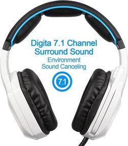 img 3 attached to 🎧 SADES Spirit Wolf Gaming Headset: Immersive 7.1 Surround Sound, Over-the-Ear Noise Isolation, Microphone, USB, Breathing LED Lights - PC Gamers (Black White)