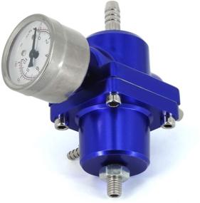 img 3 attached to 🚀 Enhance Efficiency with the Universal Adjustable Fuel Pressure Regulator Kit: Aluminum, 0-140 PSI Gauge, AN6-6AN Fuel Line Hoses, Install Tool Accessories (Blue)