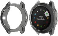 📱 корпус garmin fenix 6x pro - силиконовый чехол tpu (2 шт. - черный) для fenix 6x pro/solar/sapphire - совместим с серией fenix 6x. логотип