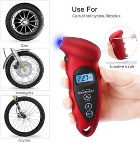 img 1 attached to 🔧 Geartronics Digital Tire Pressure Gauge 150 PSI: Accurate and Convenient for Cars, Motorcycles, and Bikes - Backlight LCD, Non-Slip Grip - 2 Pack