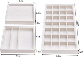 img 3 attached to 📦 Mebbay Stackable Jewelry Trays Organizer 3 in 1 for Drawer - Creamy White