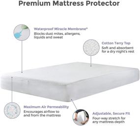 img 2 attached to 🛏️ Ultimate Protection with Protect-A-Bed Premium Cotton Terry Cloth Waterproof Mattress Protector - Blocks Dust Mites and Allergens, Machine Washable - White King Size