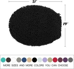 img 3 attached to MAYSHINE Washable Black Shaggy Microfiber Standard Toilet Lid Covers for Bathroom - Seat Cloud Bath