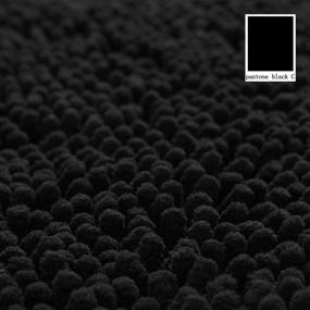 img 2 attached to MAYSHINE Washable Black Shaggy Microfiber Standard Toilet Lid Covers for Bathroom - Seat Cloud Bath