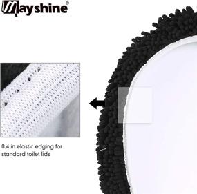 img 1 attached to MAYSHINE Washable Black Shaggy Microfiber Standard Toilet Lid Covers for Bathroom - Seat Cloud Bath