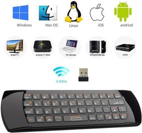 img 3 attached to 🖥️ Rii K25 Multifunction Portable 2.4GHz Mini Wireless Fly Mouse Keyboard and Infrared Remote Control – Rechargeable Li-ion Battery (Black)