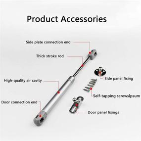 img 2 attached to ✔️ Gas Spring Strut Shocks with Soft Close Hinges for Toy Boxes, Lift Supports, Lid Support, Hydraulic Door Cabinet Hinge Spring – Pressure Rating 150N