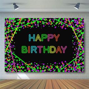 img 2 attached to 🎉 Avezano Neon Glow Birthday Party Backdrop: Illuminate Your Celebration with Confetti Dots, Happy Birthday Banner, and Dance-worthy Glow in the Dark Photography Background – Let’s Glow and Capture Stunning Birthday Memories! (7x5ft)