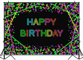 img 1 attached to 🎉 Avezano Neon Glow Birthday Party Backdrop: Illuminate Your Celebration with Confetti Dots, Happy Birthday Banner, and Dance-worthy Glow in the Dark Photography Background – Let’s Glow and Capture Stunning Birthday Memories! (7x5ft)