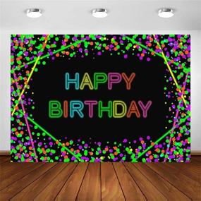img 4 attached to 🎉 Avezano Neon Glow Birthday Party Backdrop: Illuminate Your Celebration with Confetti Dots, Happy Birthday Banner, and Dance-worthy Glow in the Dark Photography Background – Let’s Glow and Capture Stunning Birthday Memories! (7x5ft)