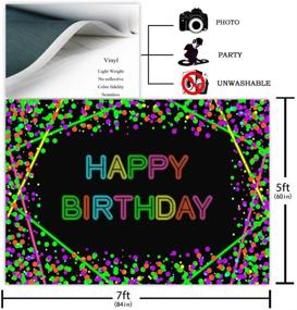 img 3 attached to 🎉 Avezano Neon Glow Birthday Party Backdrop: Illuminate Your Celebration with Confetti Dots, Happy Birthday Banner, and Dance-worthy Glow in the Dark Photography Background – Let’s Glow and Capture Stunning Birthday Memories! (7x5ft)