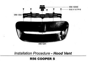 img 1 attached to Glossy Black Hood Scoop for Mini Cooper R56 S R55/R57/R58/R59 2007-2013 with ATEX Feature