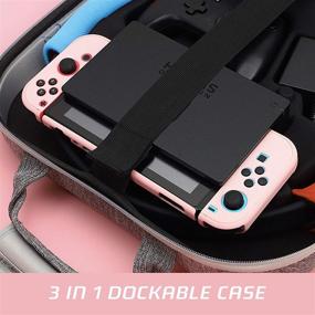 img 2 attached to 🎮 RHOTALL Protective Case for Nintendo Switch: Dockable Cover Case with 2 Sakura Flower Thumb Grips in Pink