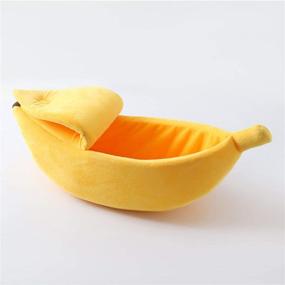 img 2 attached to 🍌 WarmShe Cute Banana Cat Bed House - Cozy and Soft Pet Sofa for Sleeping, Playing, and Resting - Ideal Supplies for Cats and Kittens