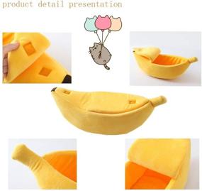 img 1 attached to 🍌 WarmShe Cute Banana Cat Bed House - Cozy and Soft Pet Sofa for Sleeping, Playing, and Resting - Ideal Supplies for Cats and Kittens