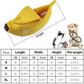 img 3 attached to 🍌 WarmShe Cute Banana Cat Bed House - Cozy and Soft Pet Sofa for Sleeping, Playing, and Resting - Ideal Supplies for Cats and Kittens