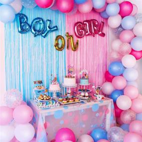 img 3 attached to 🎉 Gender Reveal Party Decoration Kit - 255Pcs Balloons, Confetti, Table Cloth, Foil Balloon, Boy Girl Cake Toppers, Stickers for Baby Shower and Gender Reveal Parties