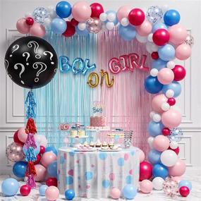 img 4 attached to 🎉 Gender Reveal Party Decoration Kit - 255Pcs Balloons, Confetti, Table Cloth, Foil Balloon, Boy Girl Cake Toppers, Stickers for Baby Shower and Gender Reveal Parties