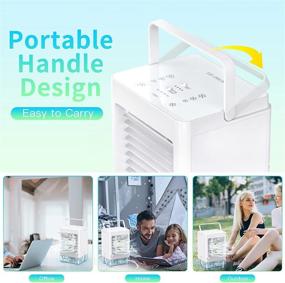 img 1 attached to 🌬️ VASG Portable Air Conditioner Fan with Humidifier, 5000mAh Rechargeable Evaporative Cooler – Adjustable 3 Wind Speeds and Humidity Levels, Timer & Ultra-quiet Personal Cooling Fan