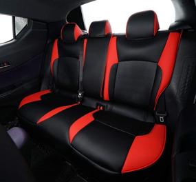 img 3 attached to 🔴 Premium Red Leather Seat Covers | Toyota CHR 2017-2021 | Full Set Cushion Protector