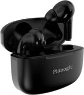 🎧 проводные наушники pianogic a2 с микрофонами: водонепроницаемость ipx6, длительное время работы, стерео-наушники tws для активного отдыха, дома и офиса (черные) логотип