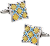 👔 cuff daddy yellow plaid cufflinks - enhanced seo-friendly presentation logo