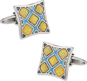 img 4 attached to 👔 Cuff Daddy Yellow Plaid Cufflinks - Enhanced SEO-Friendly Presentation