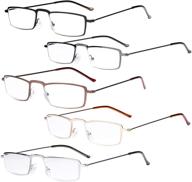 👓 eyekepper 5-pack straight thin stamped metal frame half-eye style reading glasses readers +2.5: enhance your reading experience! logo