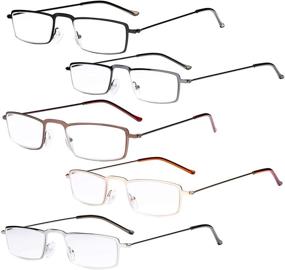 img 4 attached to 👓 Eyekepper 5-Pack Straight Thin Stamped Metal Frame Half-Eye Style Reading Glasses Readers +2.5: Enhance Your Reading Experience!